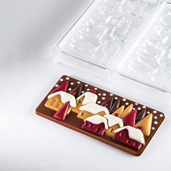 Pavoni 100g Xmas Village Polycarbonate Chocolate Bar Mould By Fabrizio Fiorani